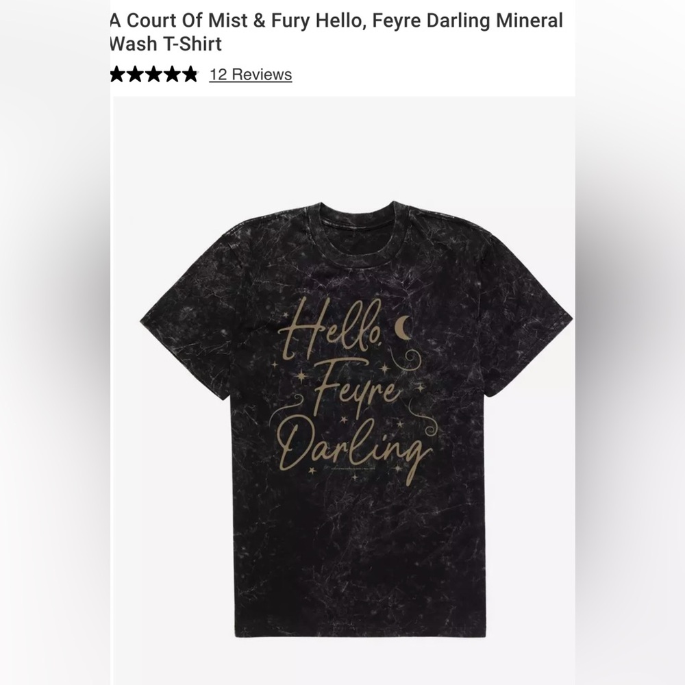 Licensed ACOTAR A Court Of Mist & Fury Hello, Feyre Darling Mineral Wash Tee 2x